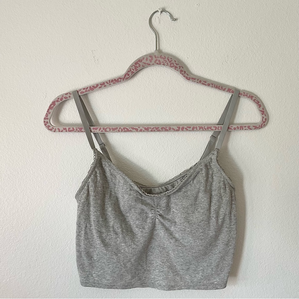 Aerie Crop Top Tank Top With Built In Bra